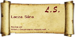 Lacza Sára névjegykártya